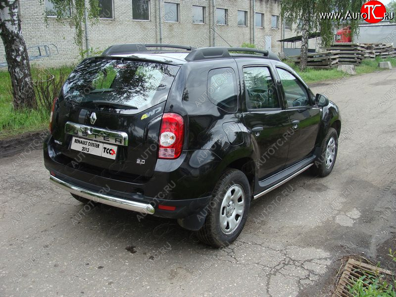 15 899 р. Защита задняя (овальная короткая 75х42 мм) ТСС Тюнинг Renault Duster HS дорестайлинг (2010-2015) (овальная короткая)  с доставкой в г. Керчь