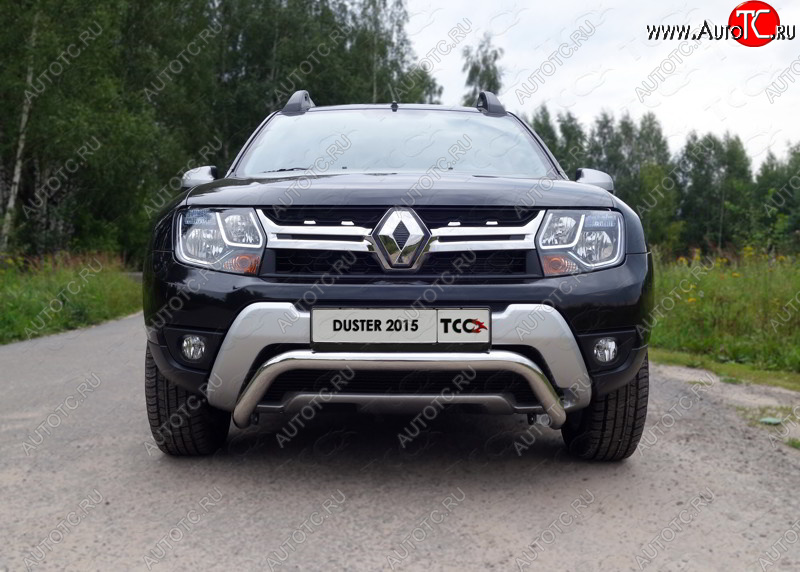 15 999 р. Защита переднего бампера кенгурин 60,3 мм ТСС Тюнинг Renault Duster HS рестайлинг (2015-2021) (нержавейка)  с доставкой в г. Керчь