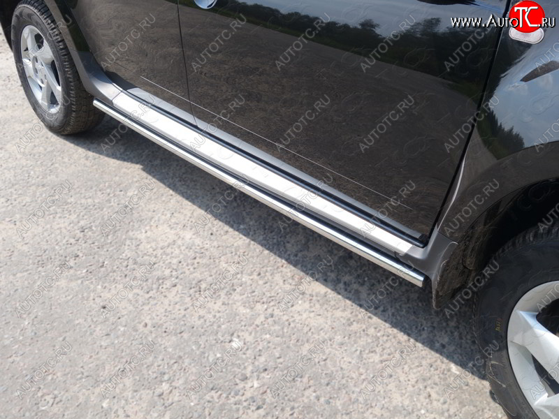 17 649 р. Защита порогов труба d42,4 мм ТСС Тюнинг Renault Duster HS рестайлинг (2015-2021) (серые)  с доставкой в г. Керчь