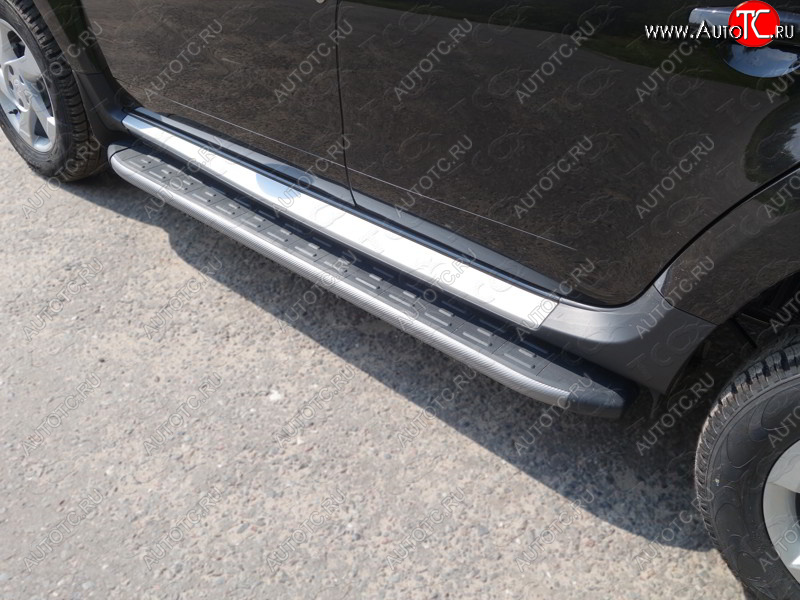 21 999 р. Пороги алюминиевые с пластиковой накладкой, ТСС Тюнинг  Renault Duster  HS (2015-2021) рестайлинг (карбон серые)  с доставкой в г. Керчь
