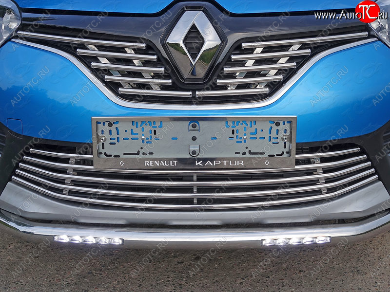 8 799 р. Нижняя декоративная вставка в бампер ТСС Тюнинг Renault Kaptur дорестайлинг (2016-2020) (d 16 мм)  с доставкой в г. Керчь