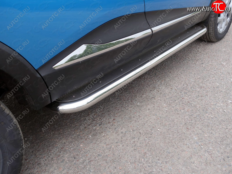 41 749 р. Пороги с площадкой 60,3 мм ТСС Тюнинг  Renault Kaptur (2016-2020) дорестайлинг (нержавейка)  с доставкой в г. Керчь
