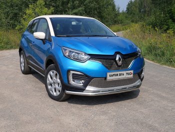 Защита переднего бампера нижняя d60,3 мм ТСС Тюнинг Renault Kaptur дорестайлинг (2016-2020) (нержавейка)