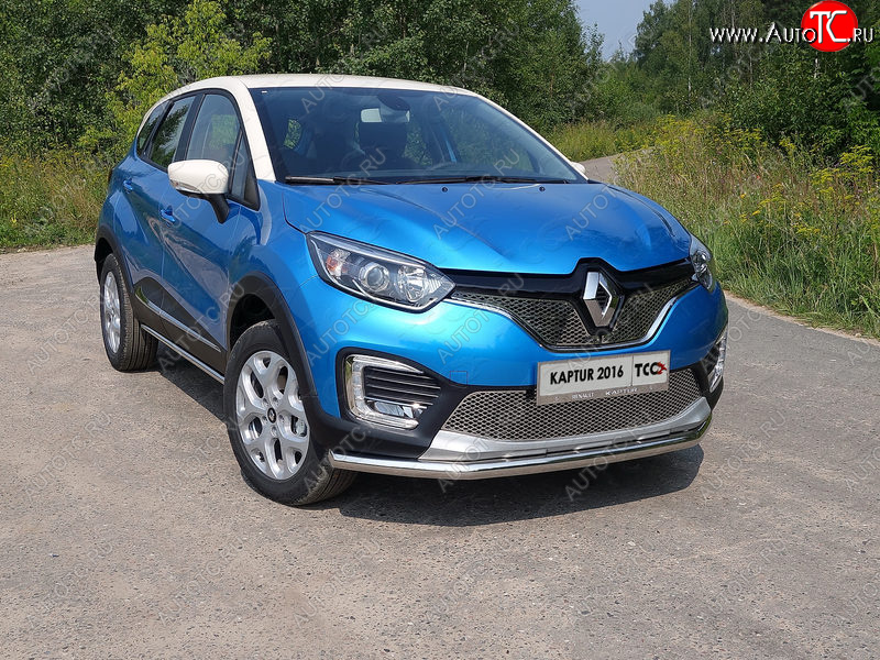 15 999 р. Защита переднего бампера нижняя d60,3 мм ТСС Тюнинг Renault Kaptur дорестайлинг (2016-2020) (нержавейка)  с доставкой в г. Керчь