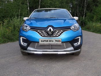 Защита переднего бампера нижняя с ДХО 60,3 мм ТСС Тюнинг Renault Kaptur дорестайлинг (2016-2020) (нержавейка)