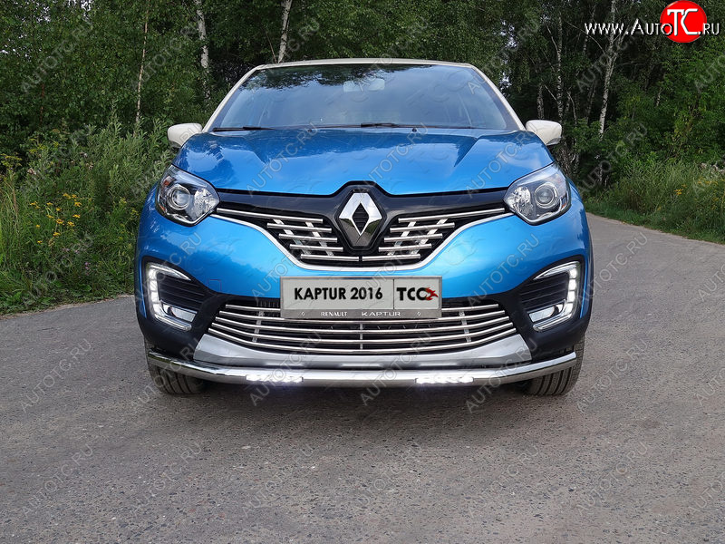 29 449 р. Защита переднего бампера нижняя с ДХО 60,3 мм ТСС Тюнинг Renault Kaptur дорестайлинг (2016-2020) (нержавейка)  с доставкой в г. Керчь