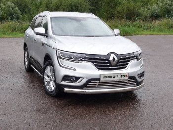 Нижняя декоративная вставка в бампер ТСС Тюнинг Renault Koleos 2 (2016-2025) (d 16 мм)