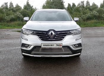 Защита переднего бампера нижняя с ДХО 60,3 мм ТСС Тюнинг Renault Koleos 2 (2016-2025) (нержавейка)