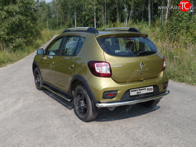 14 699 р. Защита задняя (нержавейка 60,3 мм) ТСС Тюнинг  Renault Sandero Stepway  (B8) (2014-2018) дорестайлинг  с доставкой в г. Керчь