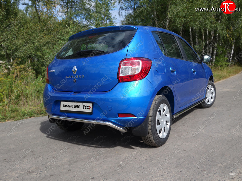 11 749 р. Защита задняя d42,4 мм ТСС Тюнинг Renault Sandero (B8) дорестайлинг (2014-2018)  с доставкой в г. Керчь