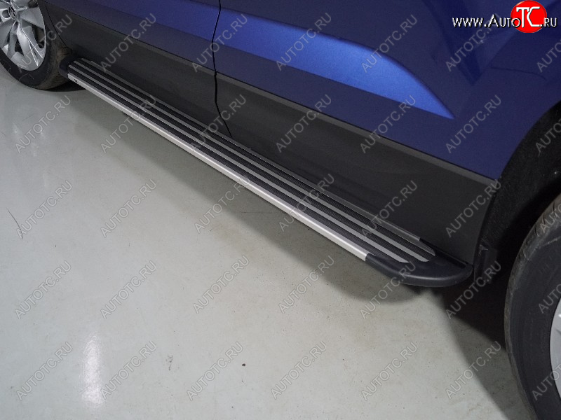 20 599 р. Пороги алюминиевые Slim Line ТСС Тюнинг  Skoda Karoq  NU7 (2020-2025) рестайлинг (Silver)  с доставкой в г. Керчь
