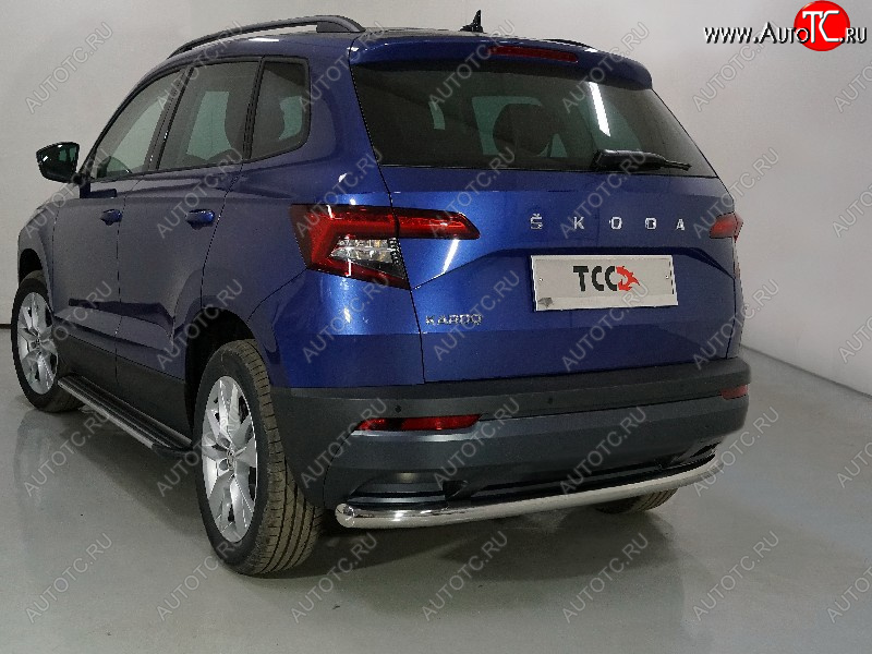 14 699 р. Защита задняя (нержавейка 60,3 мм) ТСС Тюнинг  Skoda Karoq  NU7 (2020-2025) рестайлинг  с доставкой в г. Керчь