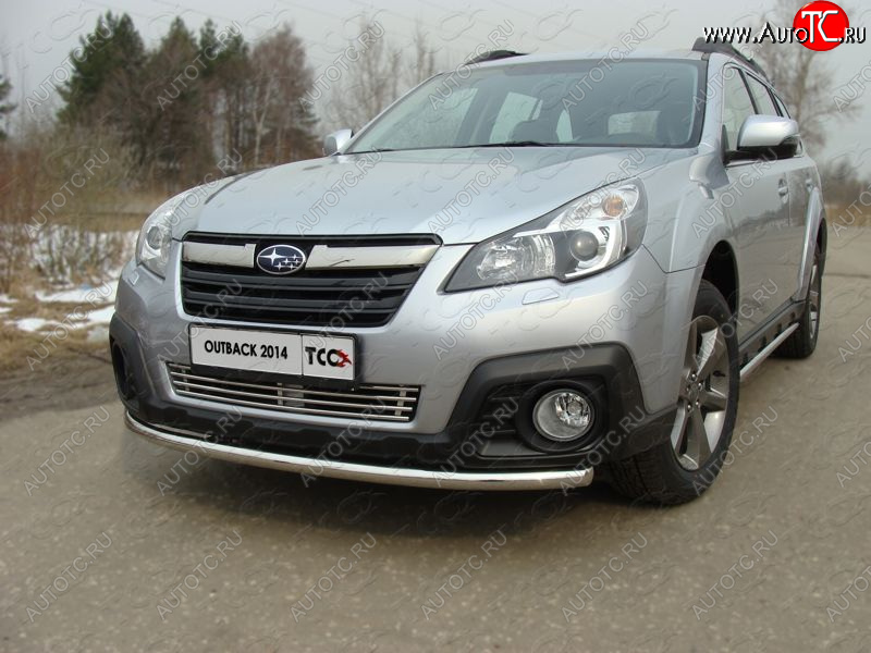 14 699 р. Защита переднего бампера нижняя d50,8 мм ТСС Тюнинг  Subaru Outback  BR, (2012-2015) B14)  рестайлинг универсал  с доставкой в г. Керчь