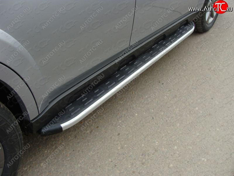 20 599 р. Пороги алюминиевые с пластиковой накладкой ТСС Тюнинг  Subaru Outback  BR, (2012-2015) B14)  рестайлинг универсал (серые)  с доставкой в г. Керчь