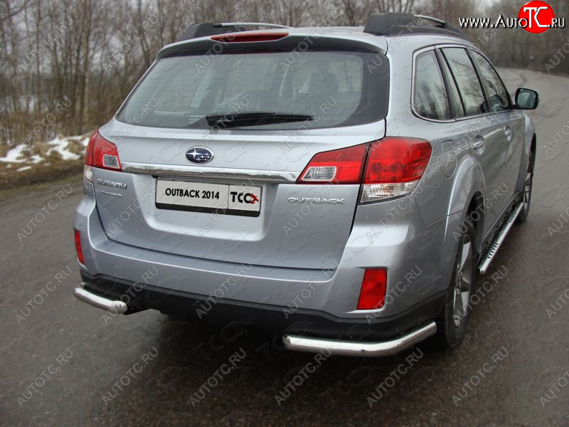 17 649 р. Защита заднего бампера (уголки, d60,3 мм) TCC  Subaru Outback  BR, (2012-2015) B14)  рестайлинг универсал  с доставкой в г. Керчь