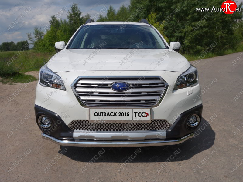 18 999 р. Защита переднего бампера нижняя d60,3 мм ТСС Тюнинг Subaru Outback BS/B15 дорестайлинг универсал (2014-2018) (нержавейка)  с доставкой в г. Керчь