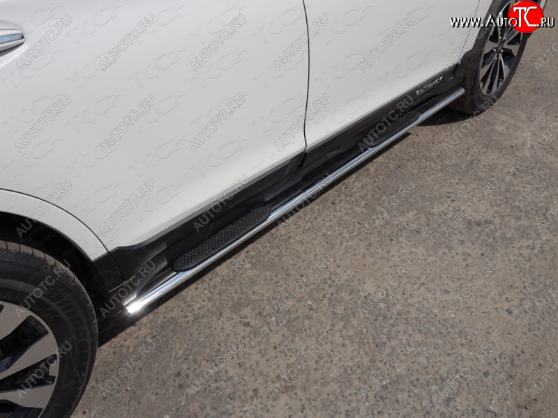 29 749 р. Пороги овальные с накладкой 75х42 мм ТСС Тюнинг  Subaru Outback  BS/B15 (2014-2021) дорестайлинг универсал, рестайлинг универсал (серые)  с доставкой в г. Керчь