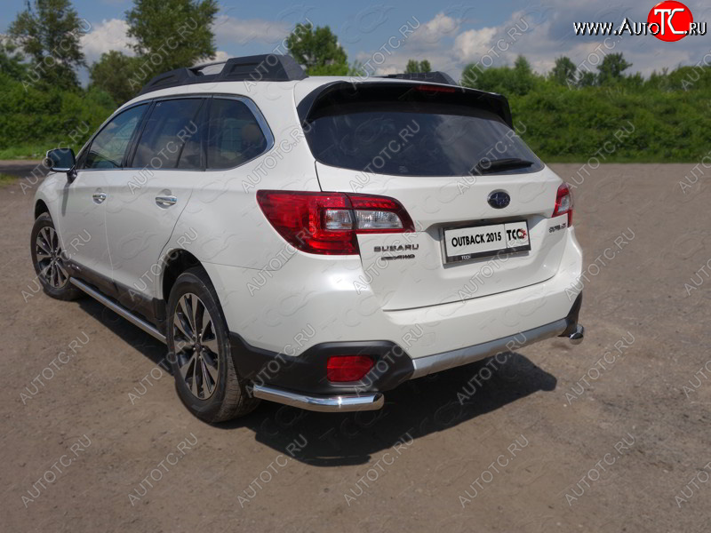 17 649 р. Защита заднего бампера (уголки, d60,3 мм) TCC  Subaru Outback  BS/B15 (2014-2021) дорестайлинг универсал, рестайлинг универсал  с доставкой в г. Керчь