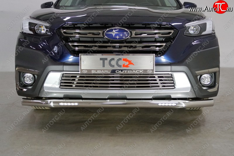 38 999 р. Защита переднего бампера нижняя с ДХО 60,3 мм ТСС Тюнинг  Subaru Outback  BT (2019-2025) универсал (нержавейка)  с доставкой в г. Керчь