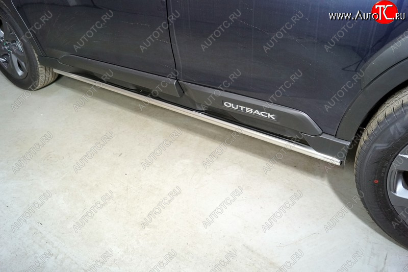 21 399 р. Защита порогов труба d42,4 мм ТСС Тюнинг  Subaru Outback  BT (2019-2025) универсал (серые)  с доставкой в г. Керчь