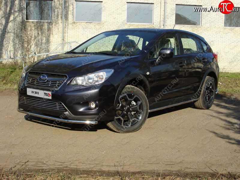 13 249 р. Защита переднего бампера нижняя d42,4 мм ТСС Тюнинг Subaru XV GP/G33 дорестайлинг (2012-2016) (нержавейка)  с доставкой в г. Керчь