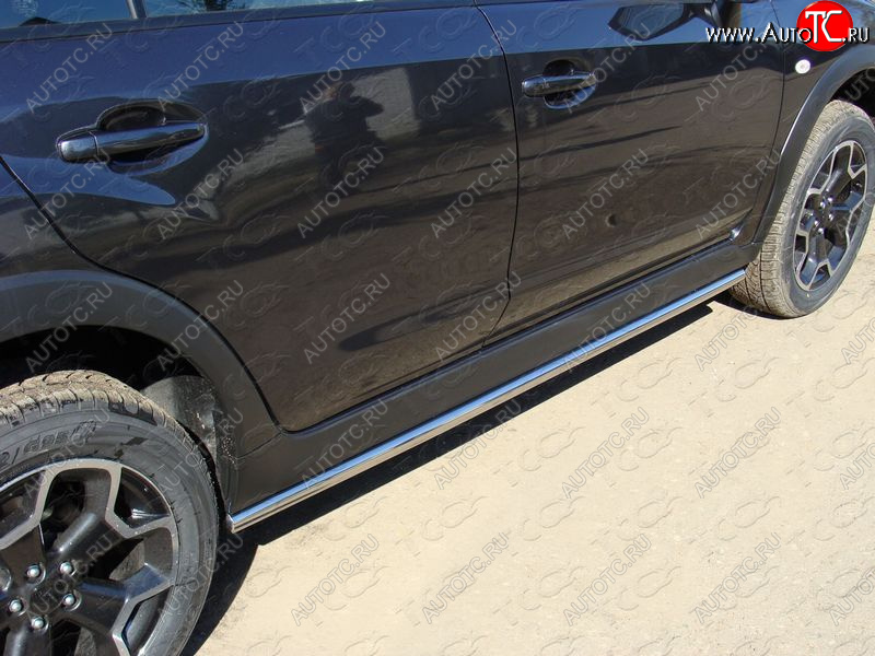 17 649 р. Защита порогов алюминий 42,4 мм, ТСС Тюнинг  Subaru XV  GP/G33 (2012-2016) дорестайлинг  с доставкой в г. Керчь