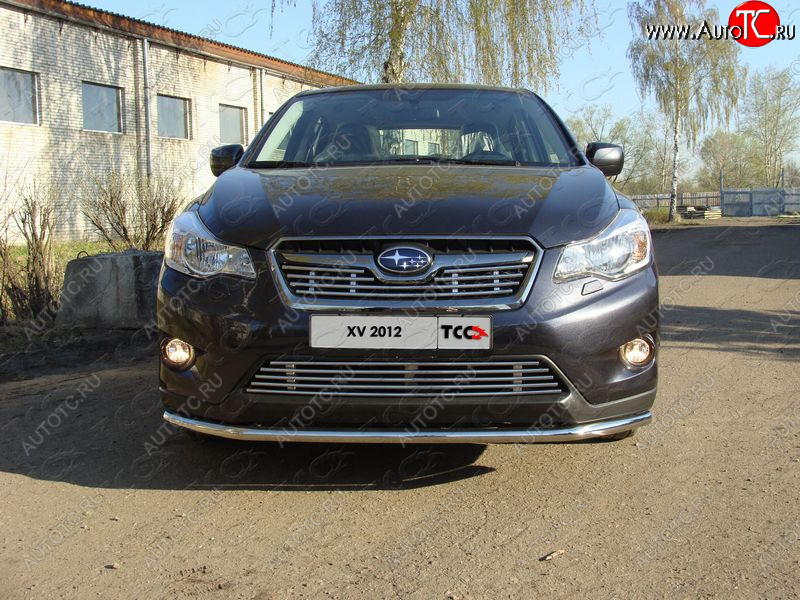 4 299 р. Верхняя декоративная вставка решетки радиатора ТСС Тюнинг  Subaru XV  GP/G33 (2012-2016) дорестайлинг (d 12 мм)  с доставкой в г. Керчь