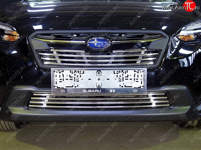 4 999 р. Нижняя декоративная вставка в бампер ТСС Тюнинг  Subaru XV  GT/G24 (2017-2021) дорестайлинг (d 12 мм)  с доставкой в г. Керчь