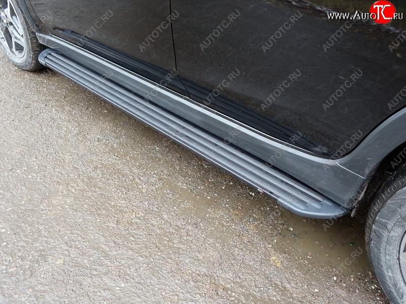 21 999 р. Пороги алюминиевые Slim Line ТСС Тюнинг  Subaru XV  GT/G24 (2017-2021) дорестайлинг (Black)  с доставкой в г. Керчь
