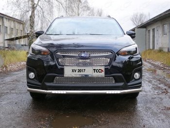Защита переднего бампера нижняя с ДХО 60,3 мм ТСС Тюнинг Subaru XV  GT/G24 (2017-2021) дорестайлинг (нержавейка)