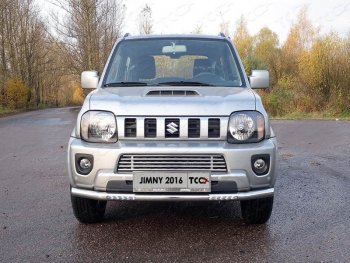Защита переднего бампера нижняя с ДХО 60,3 мм ТСС Тюнинг Suzuki Jimny JB23/JB43 2-ой рестайлинг (2012-2018) (нержавейка)