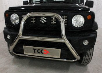 Защита переднего бампера кенгурин высокий 60,3*75 мм ТСС Тюнинг Suzuki Jimny JB64 (2018-2025) (нержавейка)