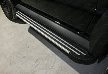 Пороги алюминиевые Slim Line ТСС Тюнинг Suzuki Jimny  JB64 (2018-2025) (Silver)