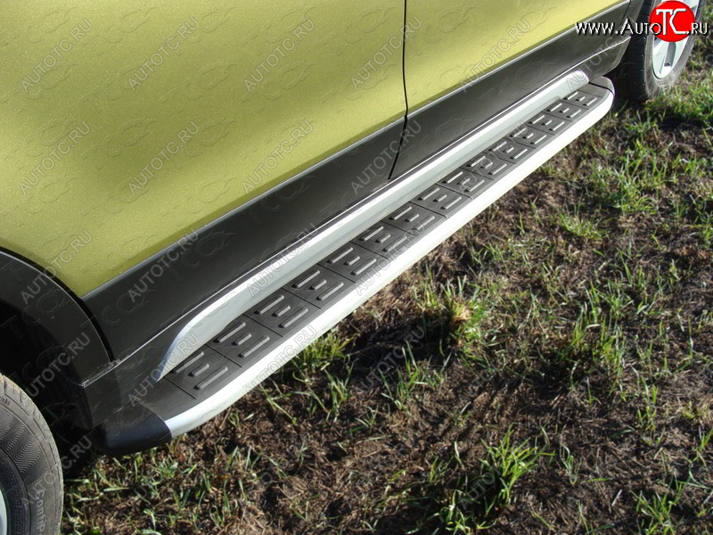20 599 р. Пороги алюминиевые с пластиковой накладкой ТСС Тюнинг Suzuki SX4 JYB, JYA хэтчбэк дорестайлинг (2013-2016) (серые)  с доставкой в г. Керчь