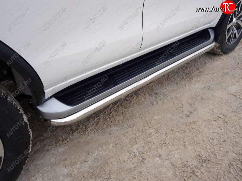23 549 р. Защита порогов алюминий 60,3 мм, ТСС Тюнинг Toyota Fortuner AN160 дорестайлинг (2015-2020)  с доставкой в г. Керчь