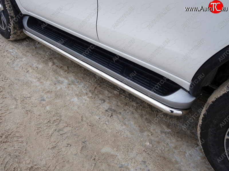 17 649 р. Защита порогов алюминий 42,4 мм, ТСС Тюнинг Toyota Fortuner AN160 дорестайлинг (2015-2020)  с доставкой в г. Керчь