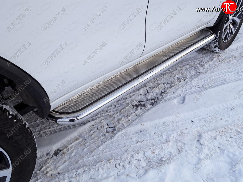 45 999 р. Пороги с площадкой 60,3 мм ТСС Тюнинг  Toyota Fortuner  AN160 (2015-2020) дорестайлинг (нержавейка)  с доставкой в г. Керчь