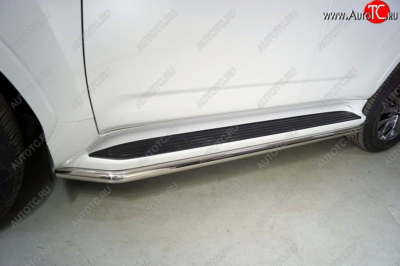 23 999 р. Защита порогов алюминий 50,8 мм, ТСС Тюнинг  Toyota Land Cruiser  J300 (2021-2025) дорестайлинг  с доставкой в г. Керчь