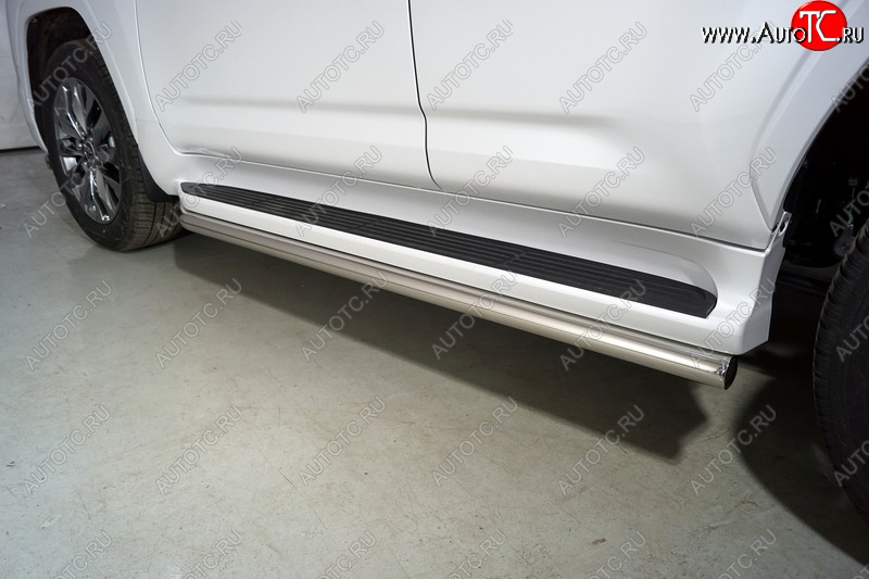 25 849 р. Защита порогов алюминий 60,3 мм, ТСС Тюнинг  Toyota Land Cruiser  J300 (2021-2025) дорестайлинг  с доставкой в г. Керчь