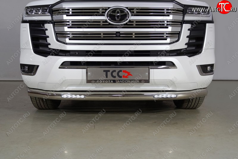 40 999 р. Защита переднего бампера нижняя с ДХО 76,1 мм ТСС Тюнинг Toyota Land Cruiser J300 дорестайлинг (2021-2025)  с доставкой в г. Керчь