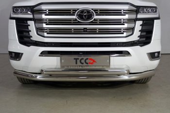 Защита передняя нижняя двойная 76,1*60,3 мм Тюнинг Toyota Land Cruiser J300 дорестайлинг (2021-2025) (нержавейка)
