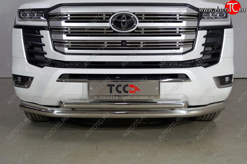 36 999 р. Защита передняя нижняя двойная 76,1*60,3 мм Тюнинг Toyota Land Cruiser J300 дорестайлинг (2021-2025) (нержавейка)  с доставкой в г. Керчь