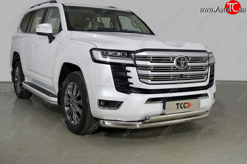 38 799 р. Защита передняя нижняя двойная 76,1*75 мм ТСС Тюнинг Toyota Land Cruiser J300 дорестайлинг (2021-2025) (нержавейка)  с доставкой в г. Керчь