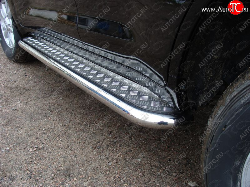 36 999 р. Пороги с площадкой 60,3 мм ТСС Тюнинг  Toyota Land Cruiser  200 (2012-2015) 1-ый рестайлинг (серые)  с доставкой в г. Керчь
