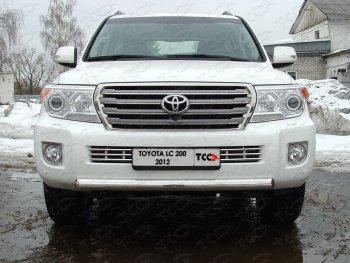 Декоративная вставка переднего бампера ТСС Тюнинг Toyota Land Cruiser 200 1-ый рестайлинг (2012-2015) (d 16 мм)