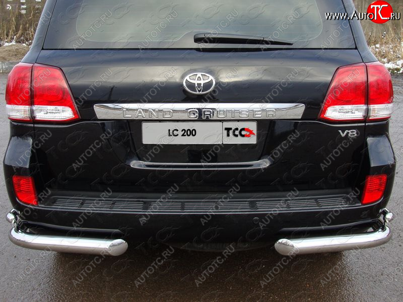 23 899 р. Защита задняя (уголки овальные 75х42 мм) ТСС Тюнинг  Toyota Land Cruiser  200 (2012-2015) 1-ый рестайлинг (уголки овальные)  с доставкой в г. Керчь