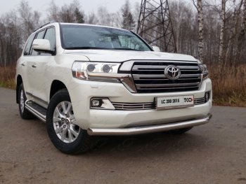 Защита переднего бампера нижняя d76,1 мм (кроме EXECUTIVE) ТСС Тюнинг Toyota Land Cruiser  200 (2015-2021) 2-ой рестайлинг (нержавейка)