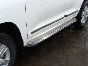 Пороги с площадкой 60,3 мм кроме EXECUTIVE ТСС Тюнинг Toyota Land Cruiser  200 (2015-2021) 2-ой рестайлинг