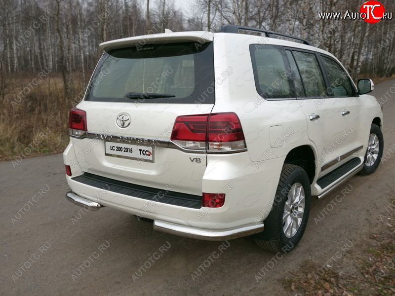 20 599 р. Защита задняя (уголки, нержавейка 76,1 мм) ТСС Тюнинг  Toyota Land Cruiser Prado  J150 (2013-2017) 1-ый рестайлинг  с доставкой в г. Керчь