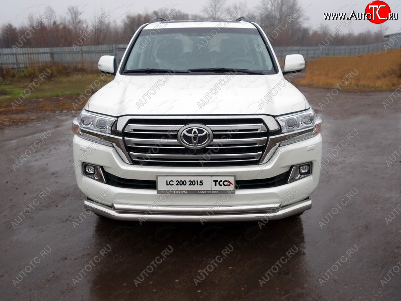 34 999 р. Защита передняя нижняя двойная 76,1*50,8 мм кроме EXECUTIVE Тюнинг Toyota Land Cruiser 200 2-ой рестайлинг (2015-2021) (нержавейка)  с доставкой в г. Керчь